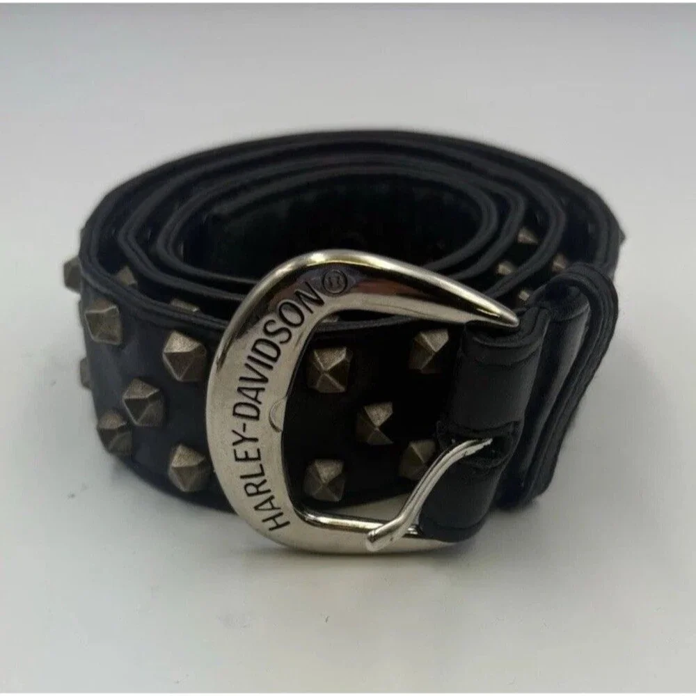 Vintage Harley Davidson Studded Leather Belt 41”